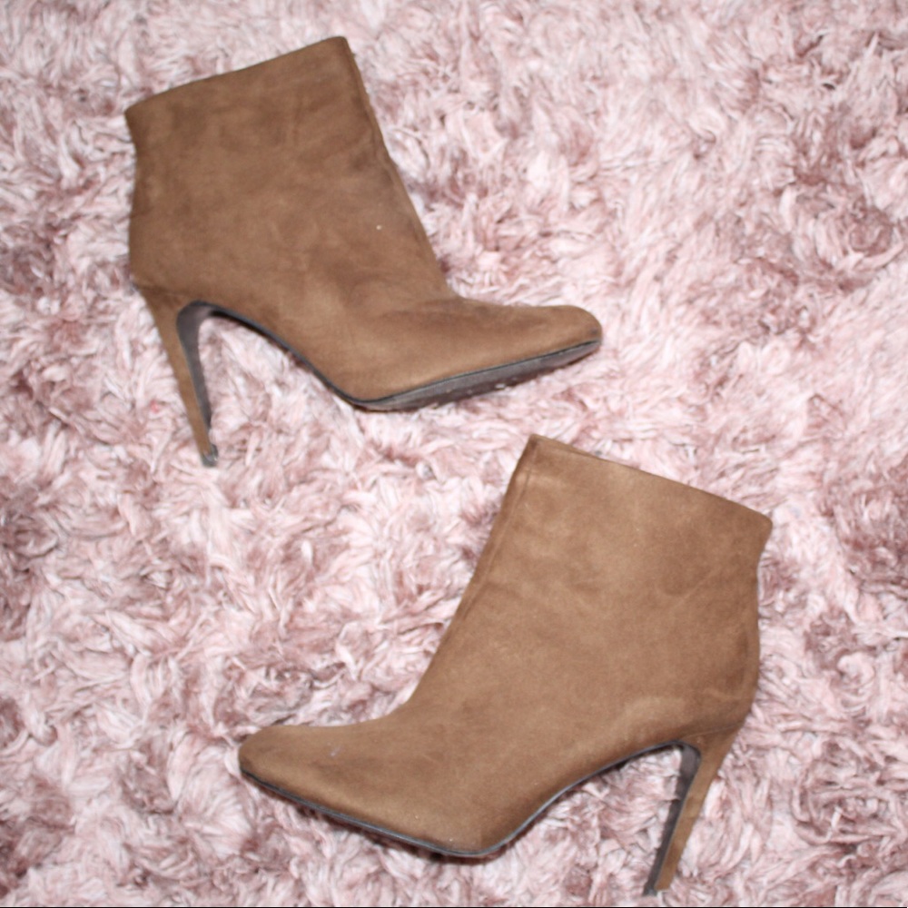 Brown heeled booties